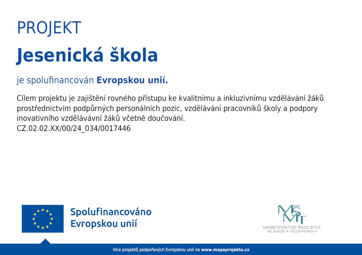 Jesenická škola - projekt - šablony II